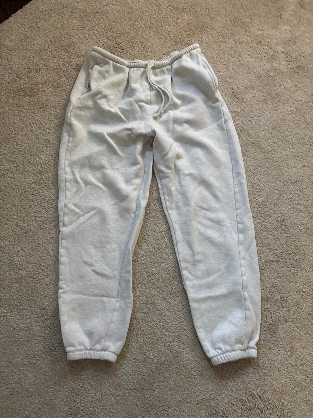 Cream Cozy Drawstring Sweatpants